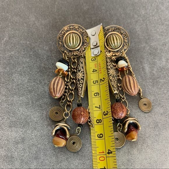 BOHEMIAN hippie gypsie style beaded chandelier dangling earrings - Picture 9 of 10